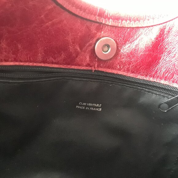Vintage Va A Paris Red Leather Top Handle Bag - Picture 12 of 15